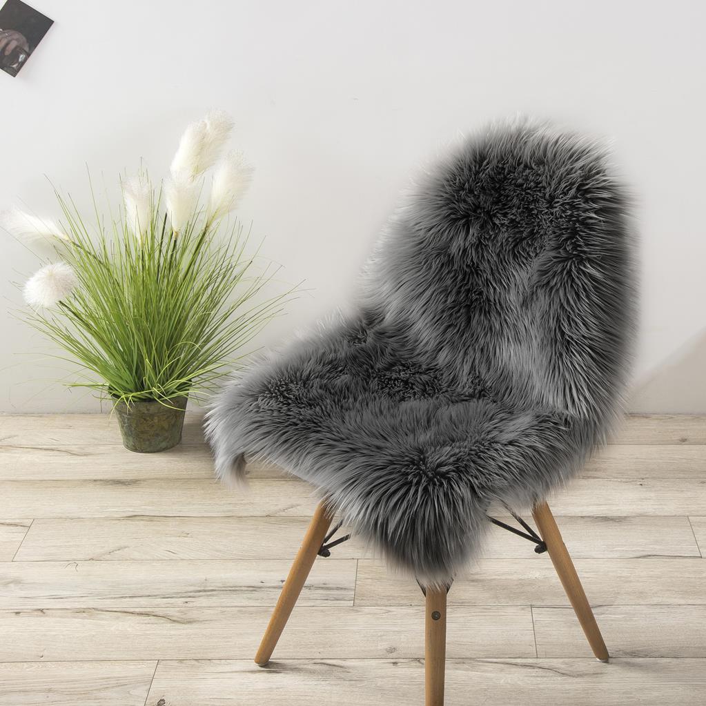 Schaffell Imitat Sitzkissen Maikeduo Kunstfell Stuhlauflage – Rund, 30 Cm Ø, Weich, Etwa 7 Cm Florhöhe, Aus 100% Polyester, Maschinenwaschbar (30°C) – In Blau, Als Sitzkissen, Teppich Oder Dekofell Für Wohnzimmer, Schlafzimmer & Mehr